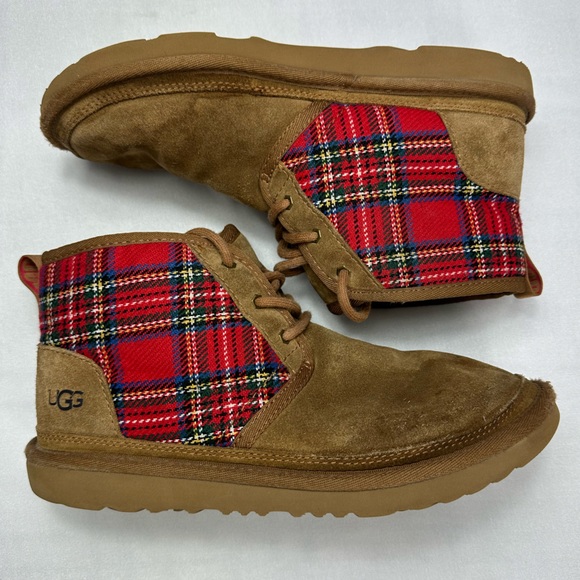 UGG big kids Tartan Neumel. Tan. Size big kids 6 Women’s 7.5 - Picture 3 of 13